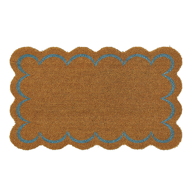 Scallop Coir Mat - Cornflower - Ballard Designs | Ballard Designs, Inc.