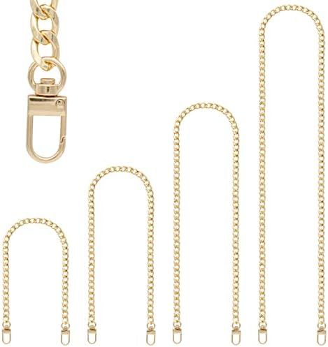 4 Pieces Different Sizes Iron Replacement Flat Chains Iron, Metal Chain Strap for DIY Purse Handb... | Amazon (US)