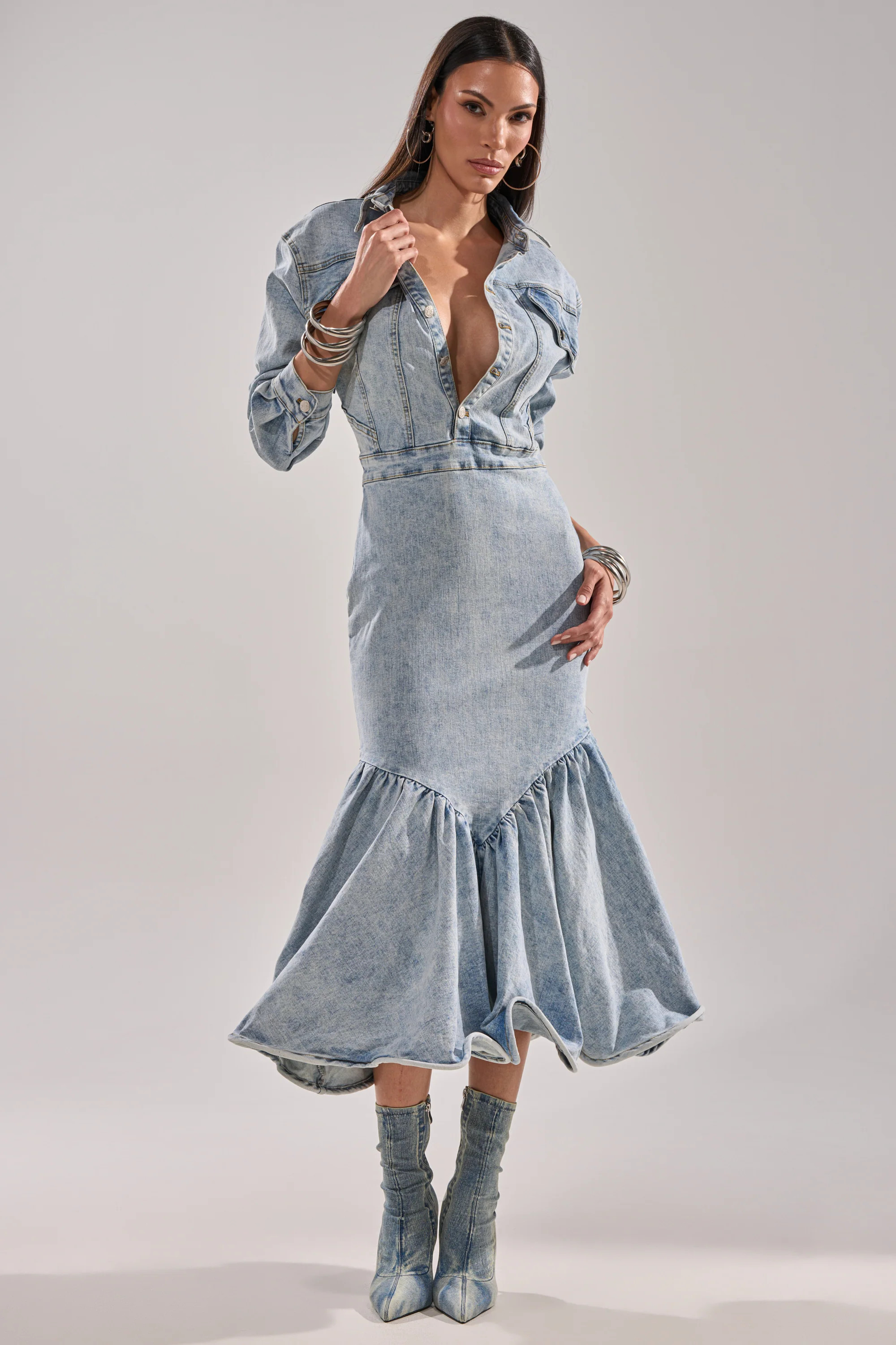 DENIM FOR DAYS MAXI DRESS | AKIRA
