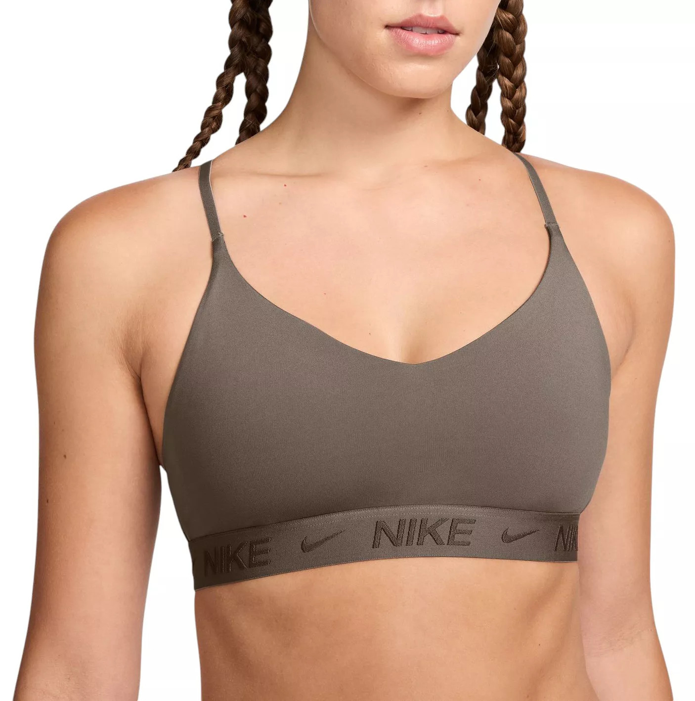 Nike Women's Indy Light Support Padded Adjustable Sports Bra, Large, Mink Brown/Ironstone | DICK'S Sporting Goods