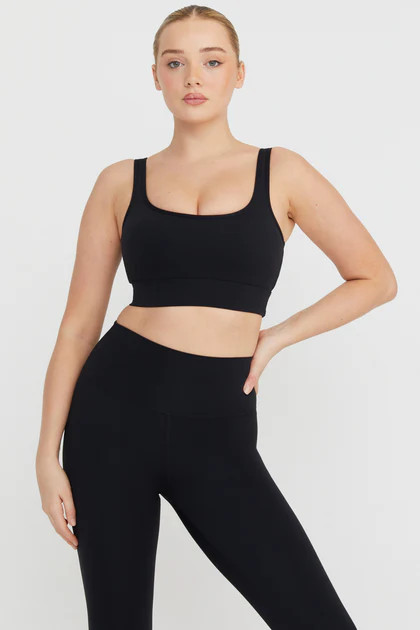 DAYFLEX SQUARE NECK SPORTS BRA - SHADOW BLACK | TALA (UK)