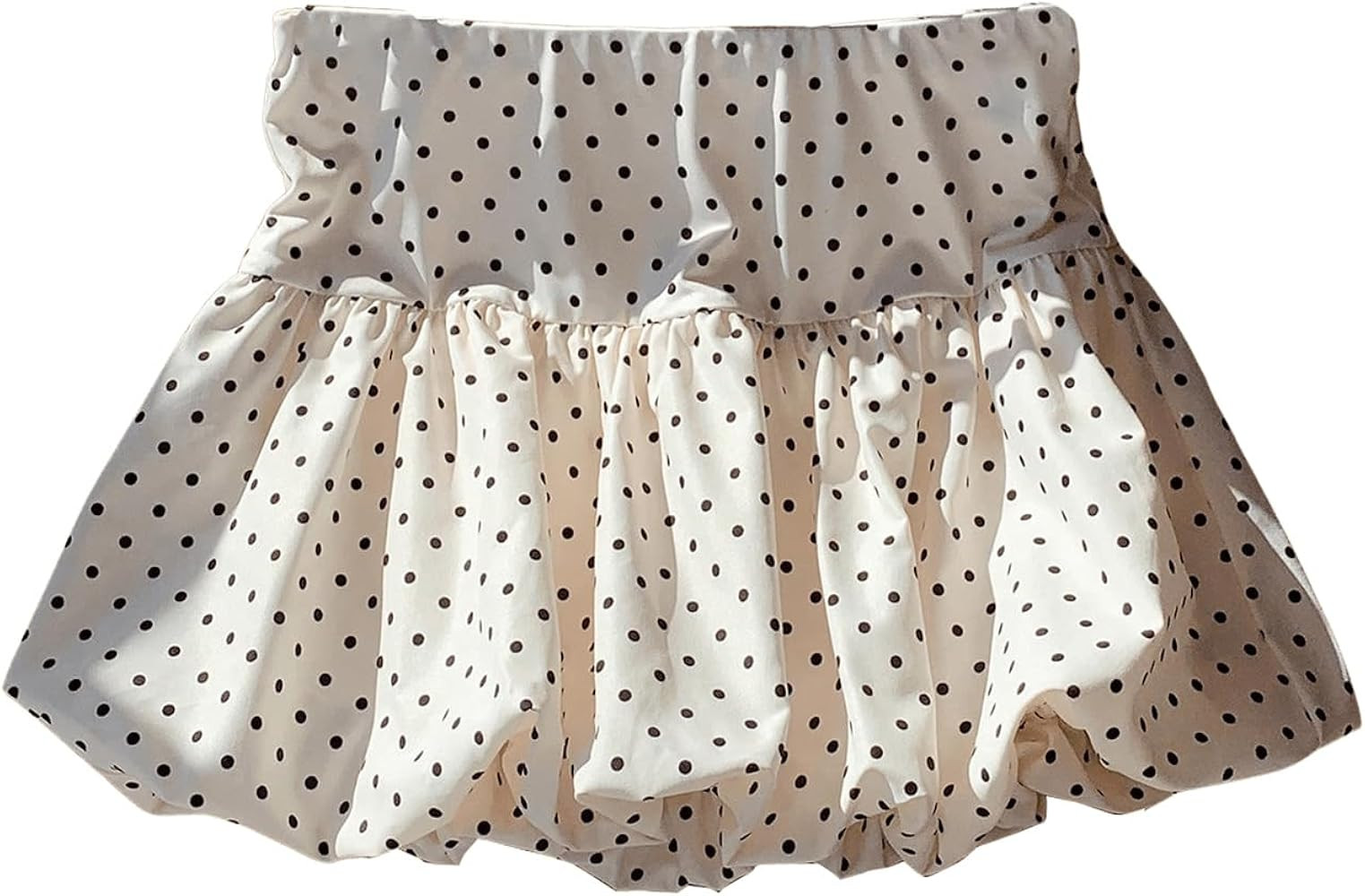 Milumia Camisas Mini de Lunares para Mujer, Falda Globo Corta de Cintura Baja con Dobladillo de V... | Amazon (US)
