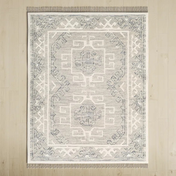 Saber Handmade Hand Woven Wool Blue/Gray Rug | Wayfair North America