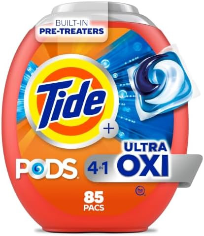 Tide 4-in-1 Ultra Oxi PODS Laundry Detergent Pacs, 85 Count, HE Compatible, Built in Pre-treater ... | Amazon (US)