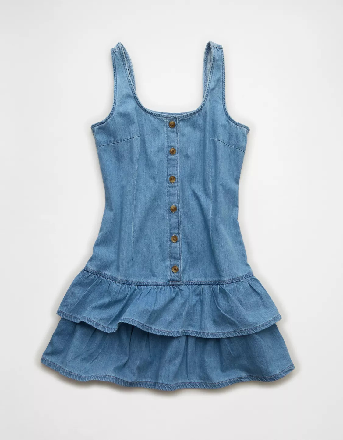 AE Tiered Denim Mini Dress | American Eagle Outfitters (US & CA)