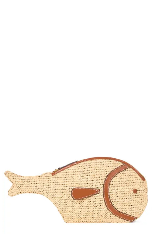 STAUD Pesce Raffia Clutch in Natural/tan at Nordstrom | Nordstrom