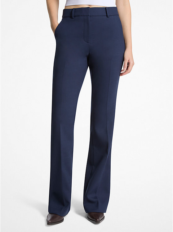 Bootcut Stretch Wool Blend Pants | Michael Kors US