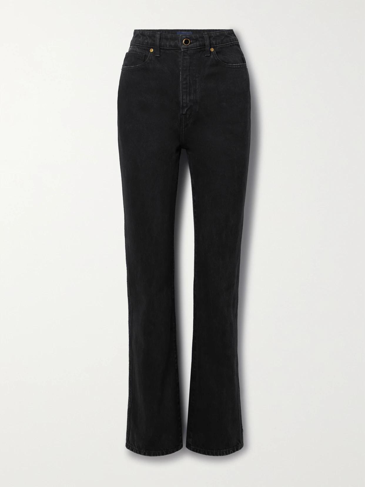 KHAITE - Danielle High-rise Slim-leg Jeans - Black | NET-A-PORTER (US)