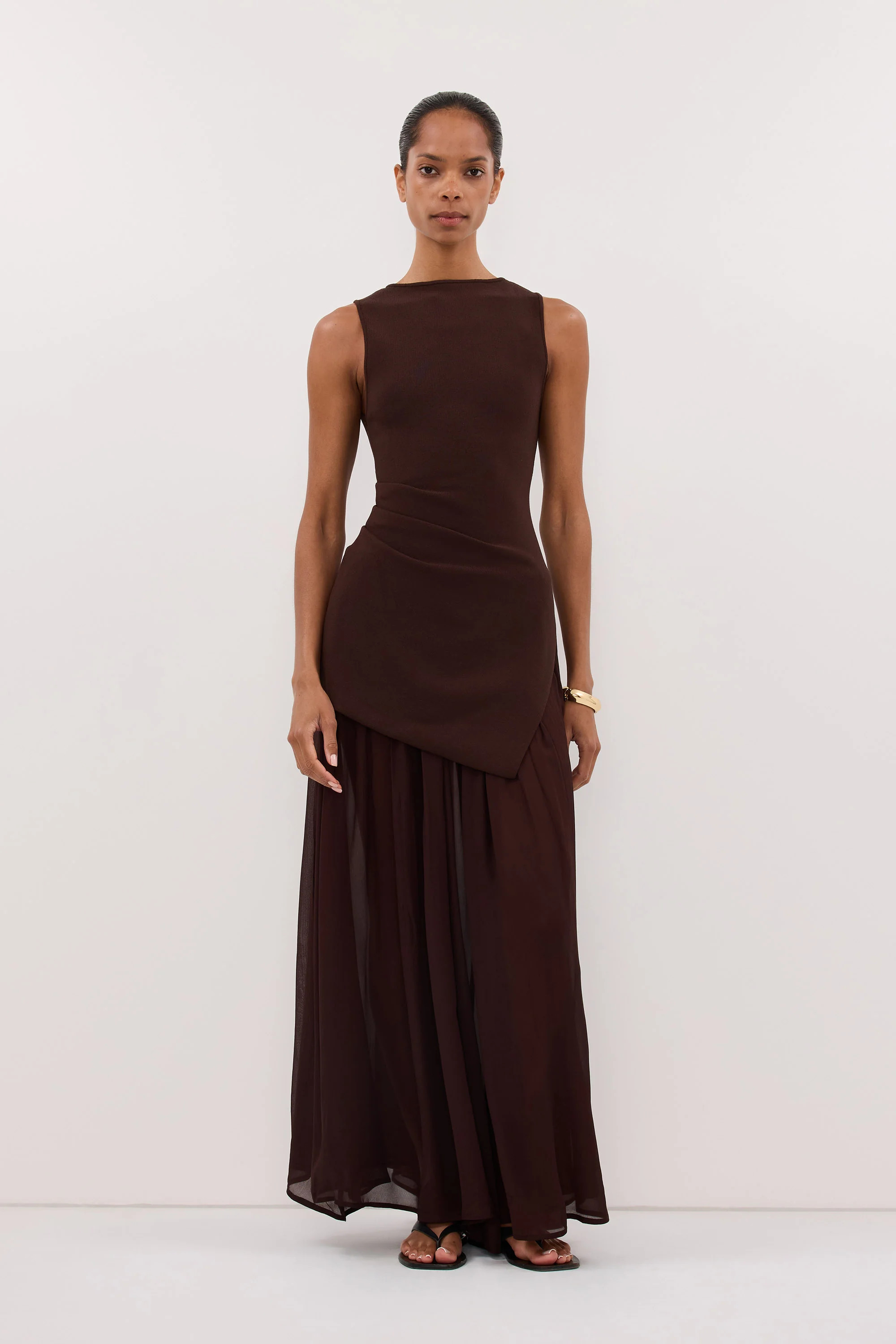 TIANA DARK CHOC GGT MIDI SKIRT | DISSH