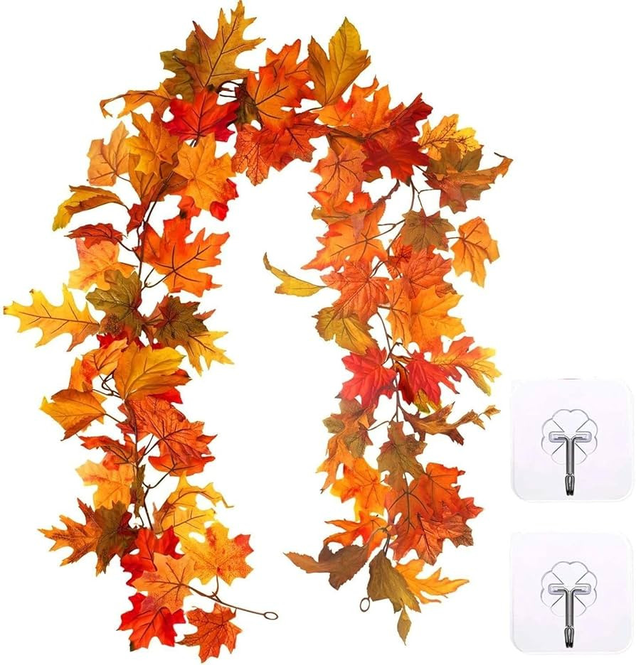 Artificial Maple Leaves Garland Autumn Garland 175 cm Autumn Leaves Vines Silk Maple Leaf Garland... | Amazon (DE)