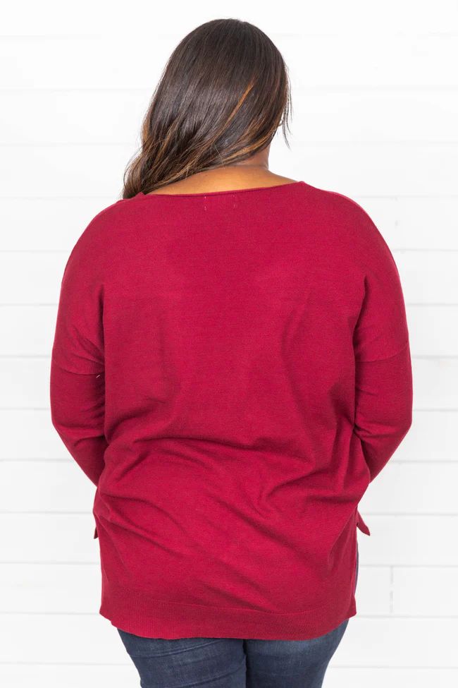 Something On Your Mind Burgundy Sweater | The Pink Lily Boutique