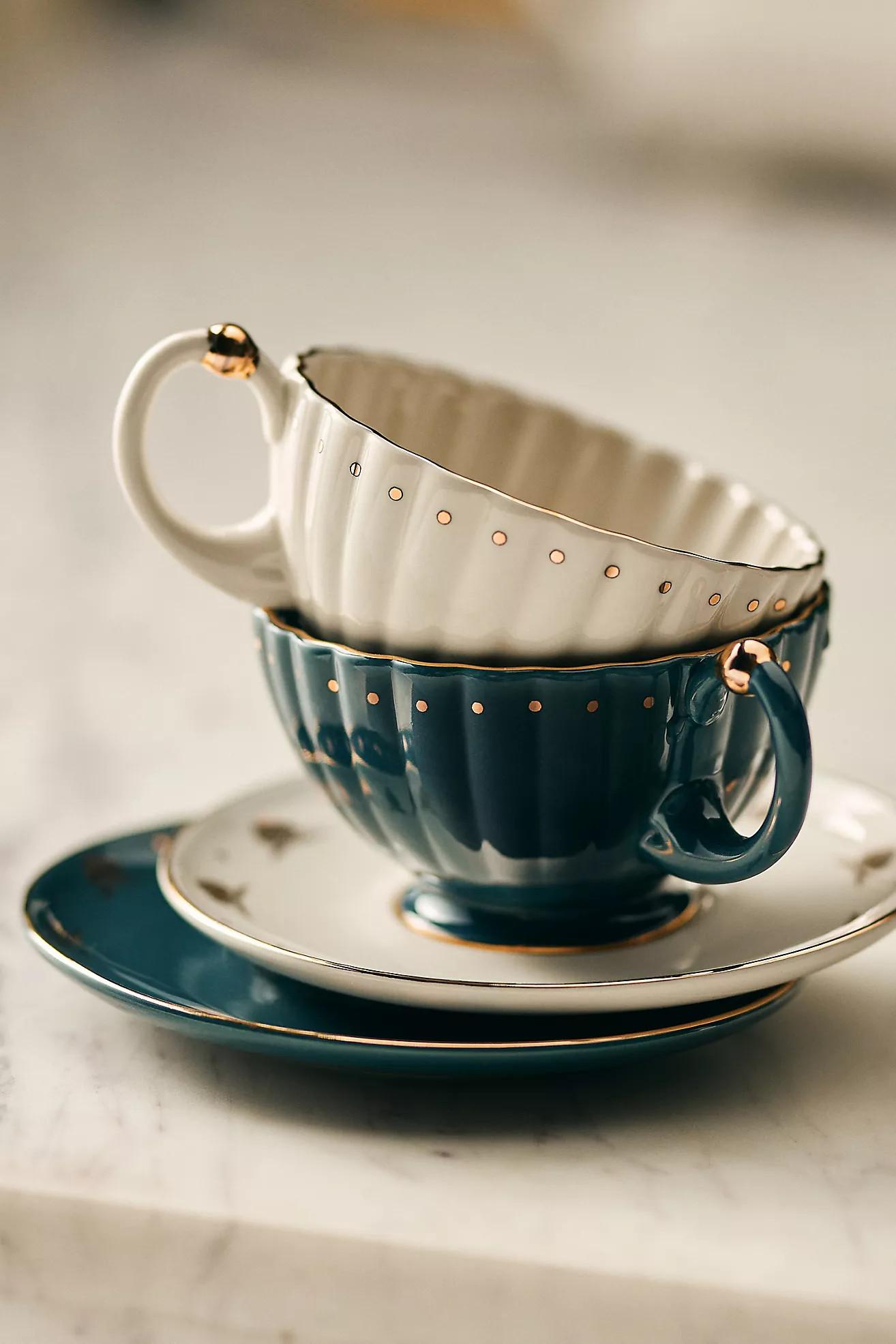 The Met x Anthropologie Stoneware Teacup & Saucer Set | Anthropologie (US)