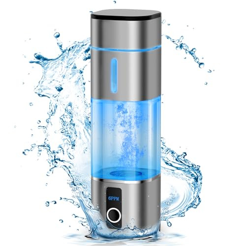 6000PPB Hydrogen Water Bottle, 2 Modes Rechargeable Portable Hydrogen Water Bottle Generator, Ion Water Bottle with LED Display, Water Ionizer Machine Suitable for Office, Travel and Daily Drinking | Amazon (US)
