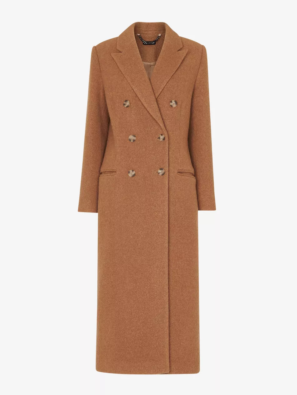 Point-collar double-breasted textured-wool coat | Selfridges