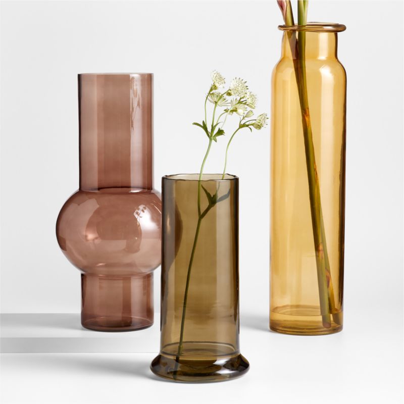 Amber Glass Vases | Crate & Barrel | Crate & Barrel
