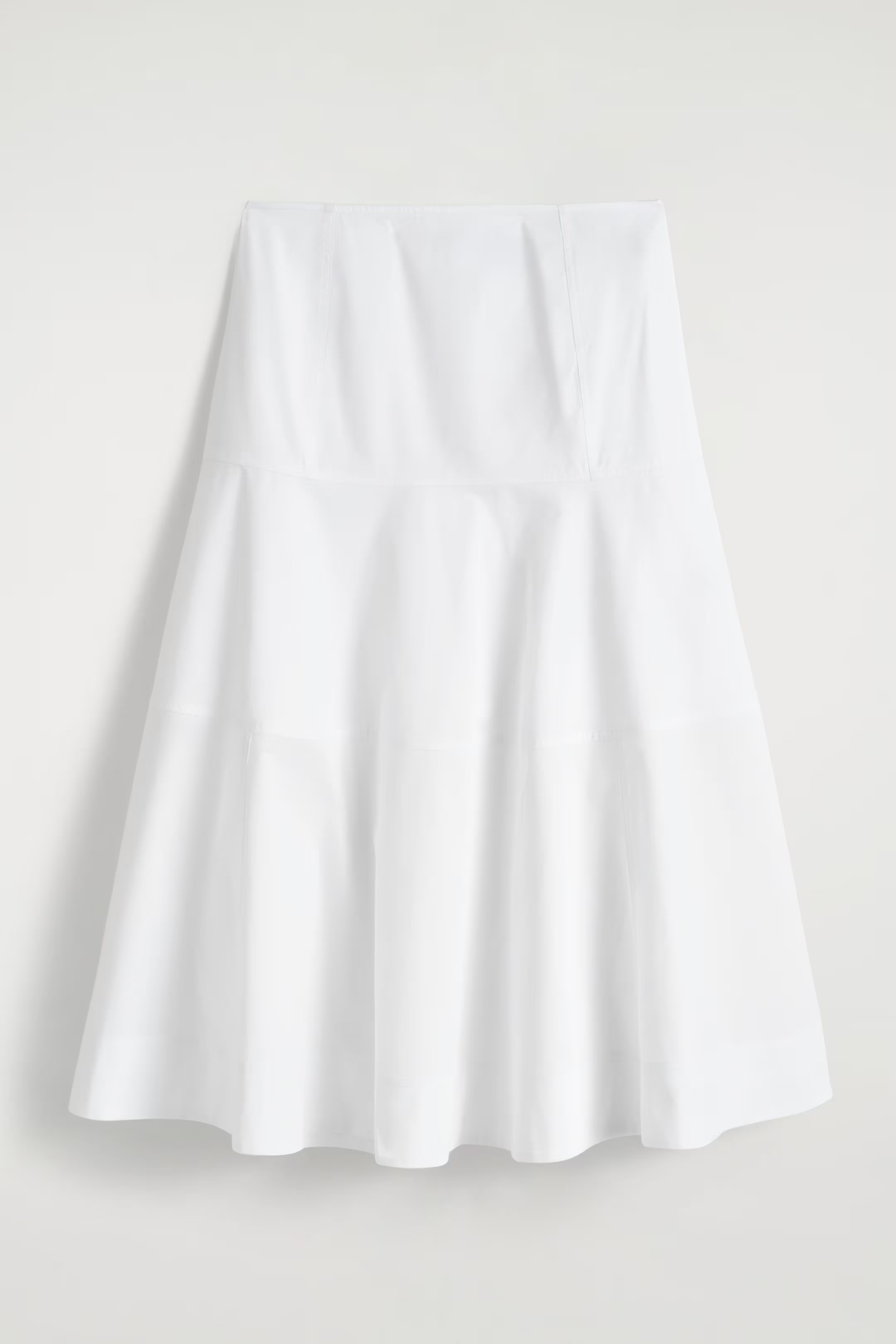 PANELLED COTTON MIDI SKIRT - WHITE | COS (EU)