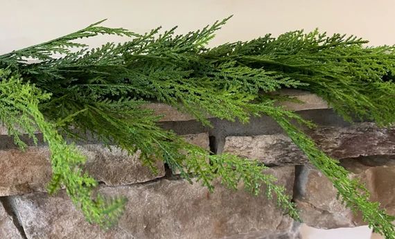 6 FT Real Touch Faux Soft Cedar Christmas Garland for Mantel, Stairs, Holiday Decor | Etsy (US)