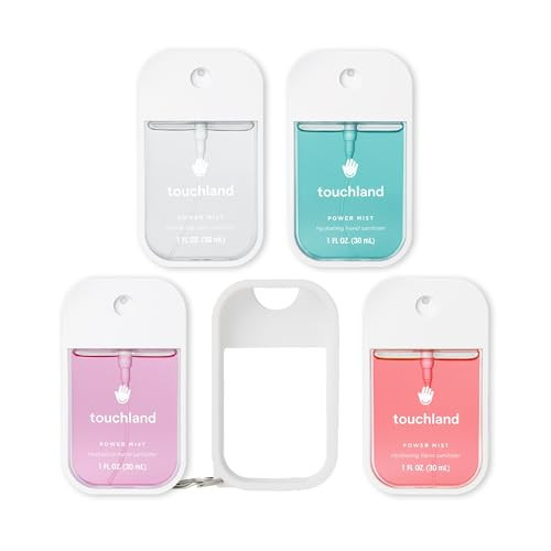 Touchland Hydrating Hand Sanitizer Spray Bundle, DREAM 5 Set (Watermelon, Berry, Beach Coco, Sandalwood Power Mists, Icy White Hand Mist Case), 1 FL. OZ. Travel Size | Amazon (US)