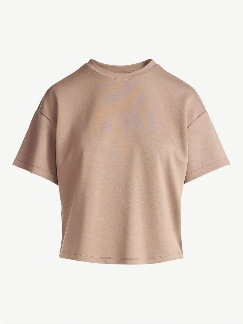 Scoop Women's and Women's Plus New Scubaknit Tee with Short Sleeves, Sizes XS-4X | Walmart (US)