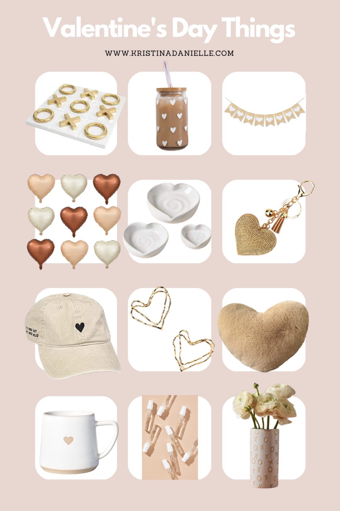Valentines Day Stuff
Cute Valentines things 
Xoxo marble board tic tac toe
Heart glass coffee iced mug
Heart banner
Neutral aesthetic
Heart balloons
Heart ceramic cups
Heart keychain
Heart baseball beige cap
Heart earrings minimal
Heart khaki fuzzy pillow faux fur
Love perfume
Target mug $5
Xoxo vase flowers

#LTKhome #LTKunder50 #LTKSeasonal
