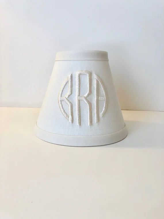 Circle Monogrammed Chandelier or Sconce Lamp Shade cream | Etsy | Etsy (US)