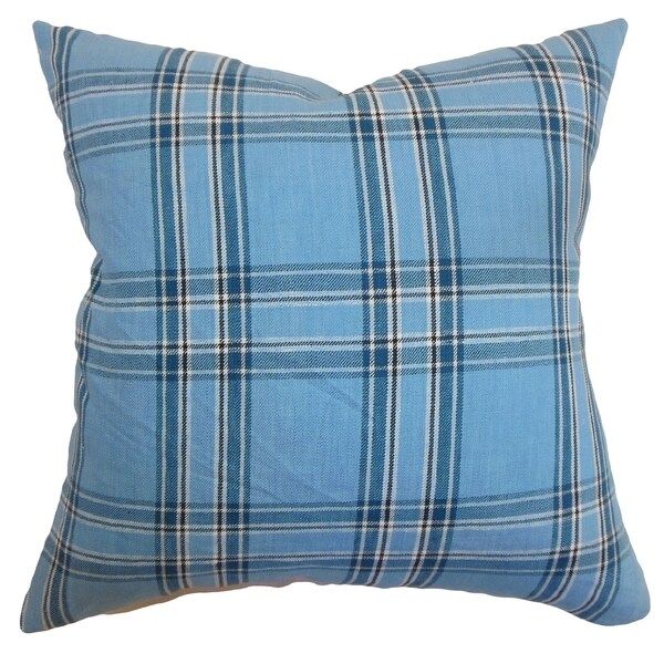 Caravelas Blue Plaid 18-inch Down Filled Throw Pillow | Bed Bath & Beyond