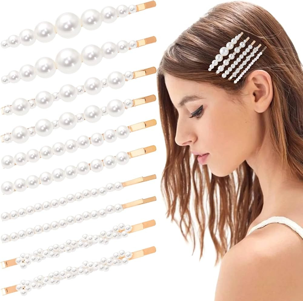 OIIKI 15Pcs Pearl Bobby Pins, Alloy Pearl Hair Clips, Vintage Pearl Hairpins Tiny Pearl Hair Barr... | Amazon (US)