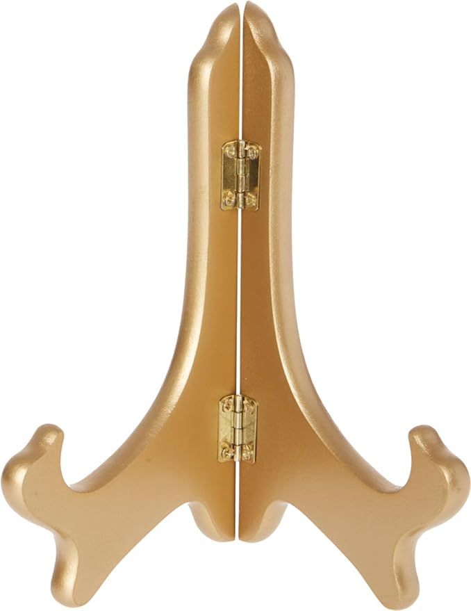 Bard's Hinged Gold-Toned Wood Stand, 7" H x 7" W x 4" D (for 7" - 8.5" Plates) | Amazon (US)
