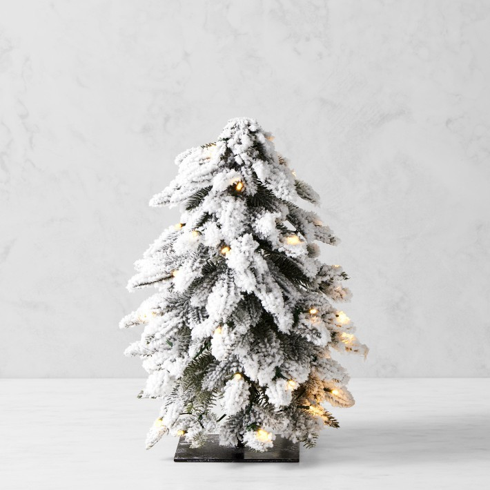 Jeff Leatham Winter White Faux Tabletop Tree with Twinkle Lights | Williams-Sonoma