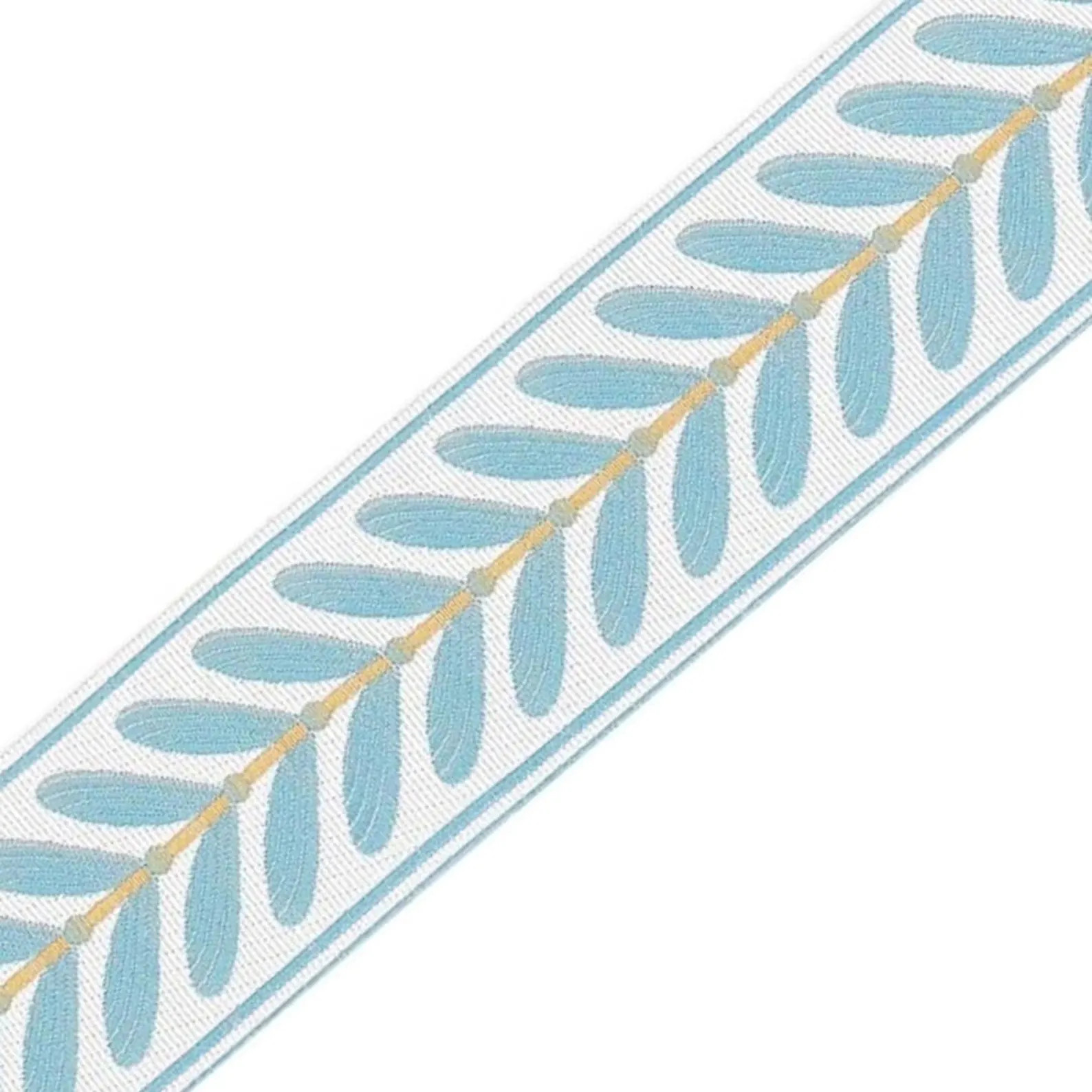 Trim Yard Floral 2.25” light blue tape botanical ribbon Gimp Drapery Decor Craft Roman shade up... | Etsy (US)