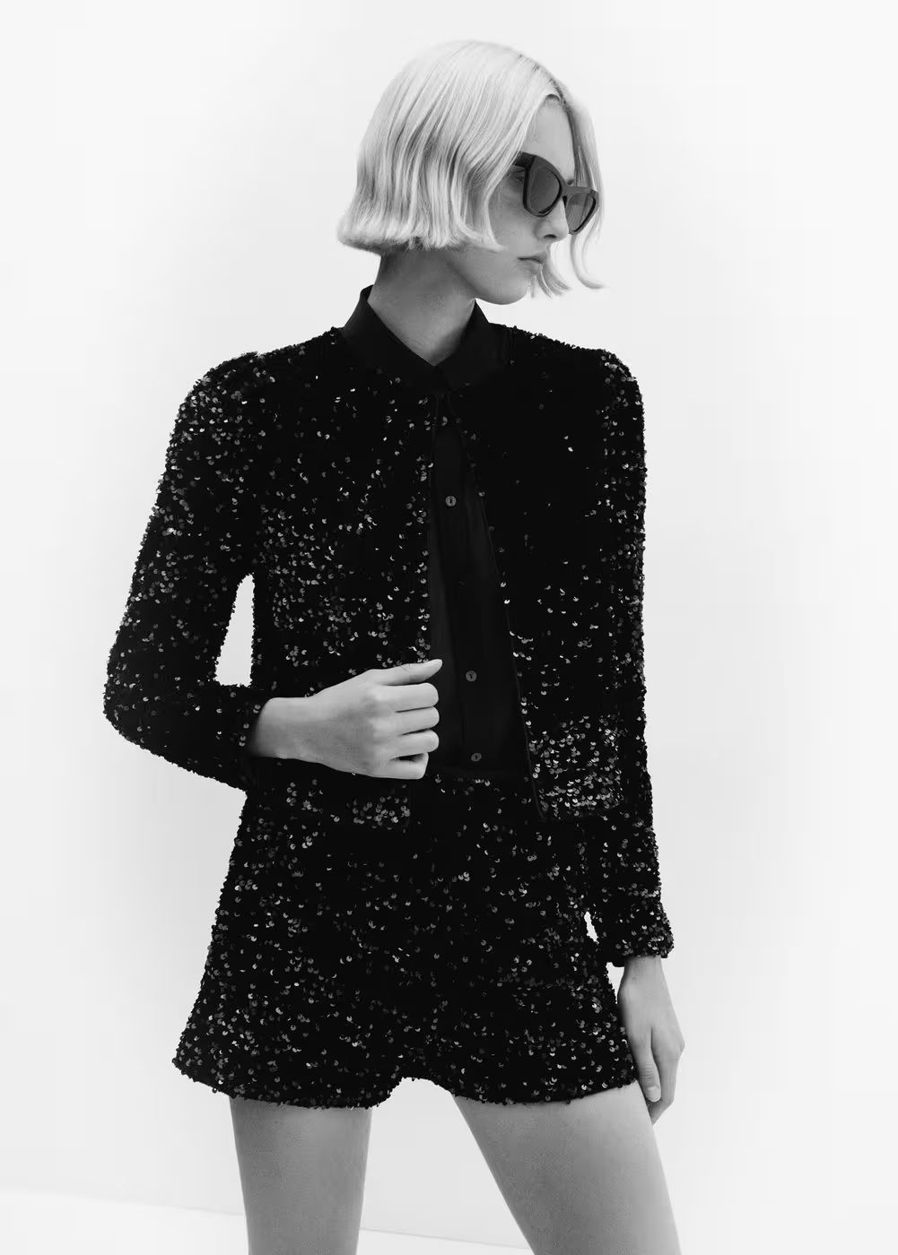 Sequin embroidered jacket -  Women | Mango USA | MANGO (US)