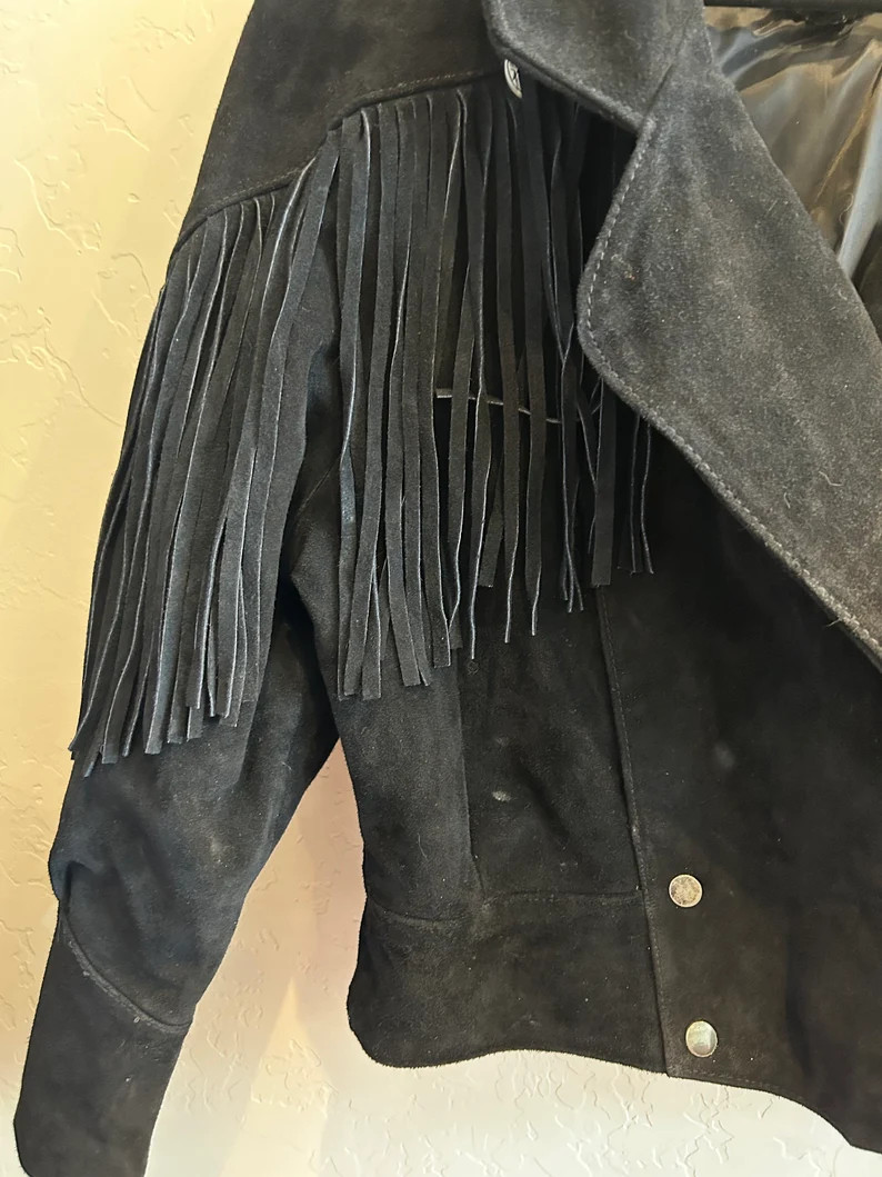Vintage G4000 Western Black Suede Jacket With Fringe and - Etsy | Etsy (US)