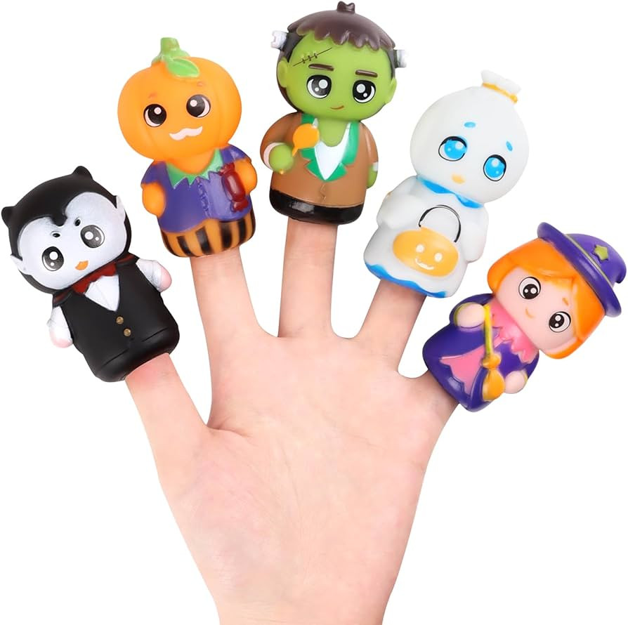 CCINEE 5pcs Halloween Finger Puppets Set for Kids, Tiny Rubber Witch Snowman Puppets Figures Toys... | Amazon (US)