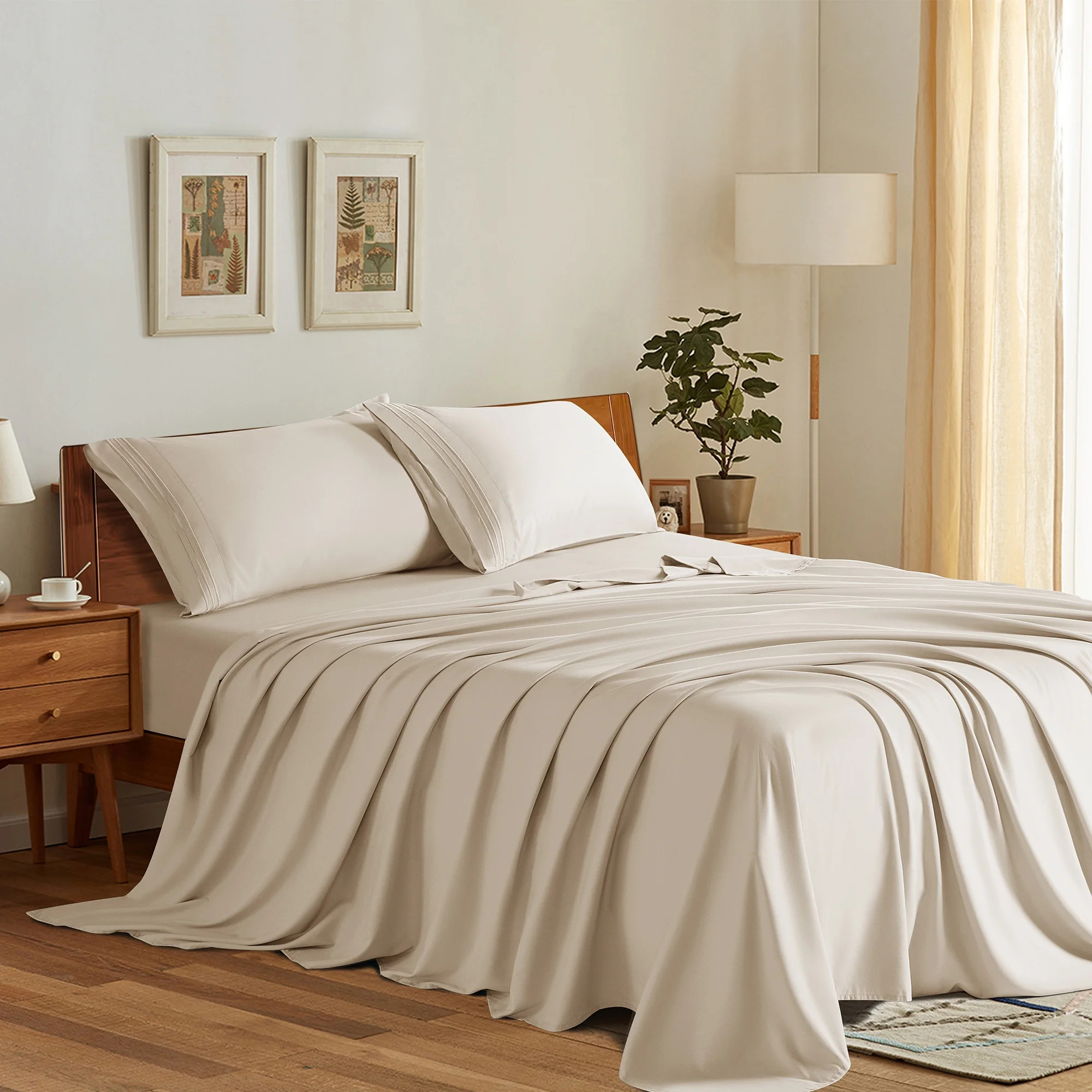 SONORO KATE Bed Sheets Set, 1800 Series Microfiber Deep Pocket 4 Pieces Luxury Soft Sheet Set, Qu... | Walmart (US)