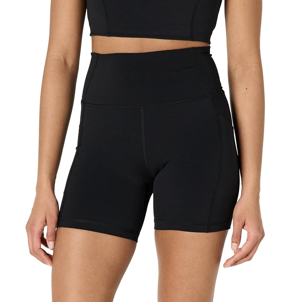 Amazon Essentials Women's Active FormFlex Buttery Soft High Waist 5" Biker Shorts with Pockets | Amazon (US)