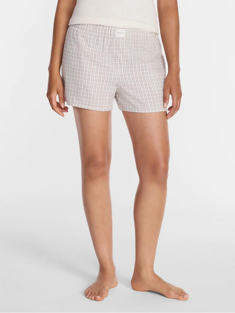 Joyspun Women's Woven Pajama Boxer Shorts, 3'' Inseam, Sizes XS-2X | Walmart (US)