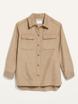 Transitional Brushed-Twill Shacket for Women | Old Navy (US)