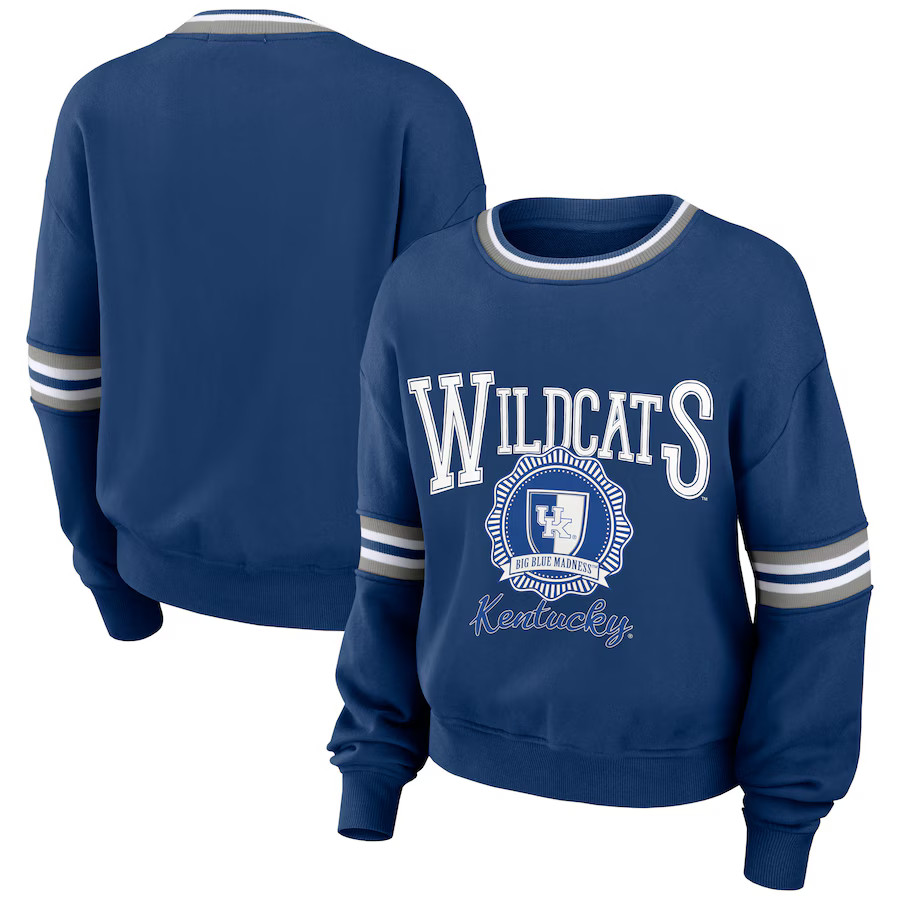 Kentucky Wildcats WEAR by Erin Andrews Women's Vintage Pullover Sweatshirt - Royal | Fanatics