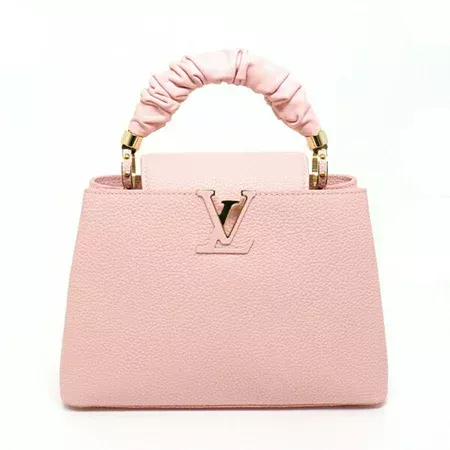 Louis Vuitton Capucines Taurillon Leather Satchel Bag Pink