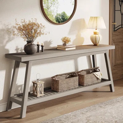 70.86-Inch Console Table for Entyrway, Farmhouse 2-Tier Entry Entrance Table | Wayfair North America