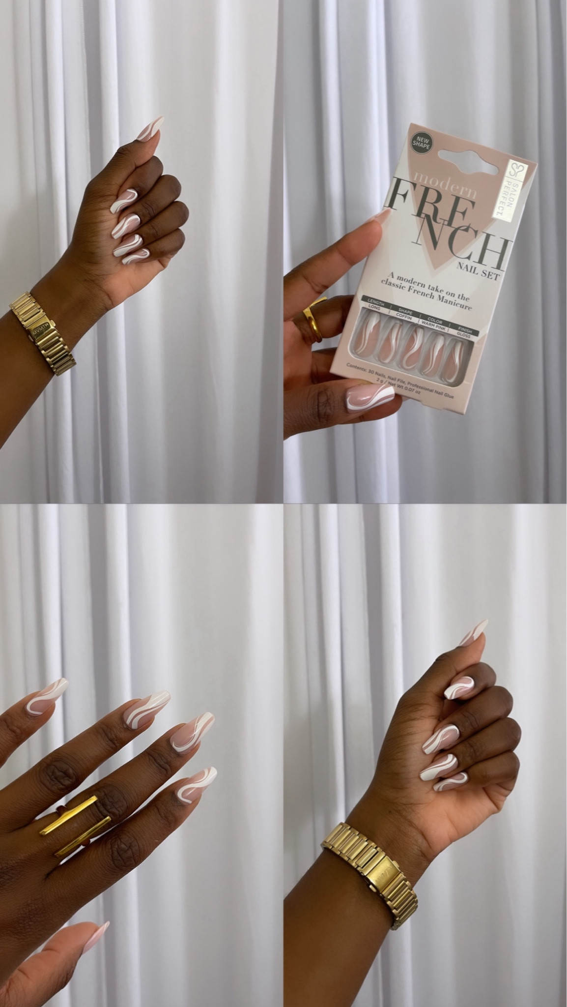 Swirl Design square press-on nails by Salon Perfect 

#LTKBeauty