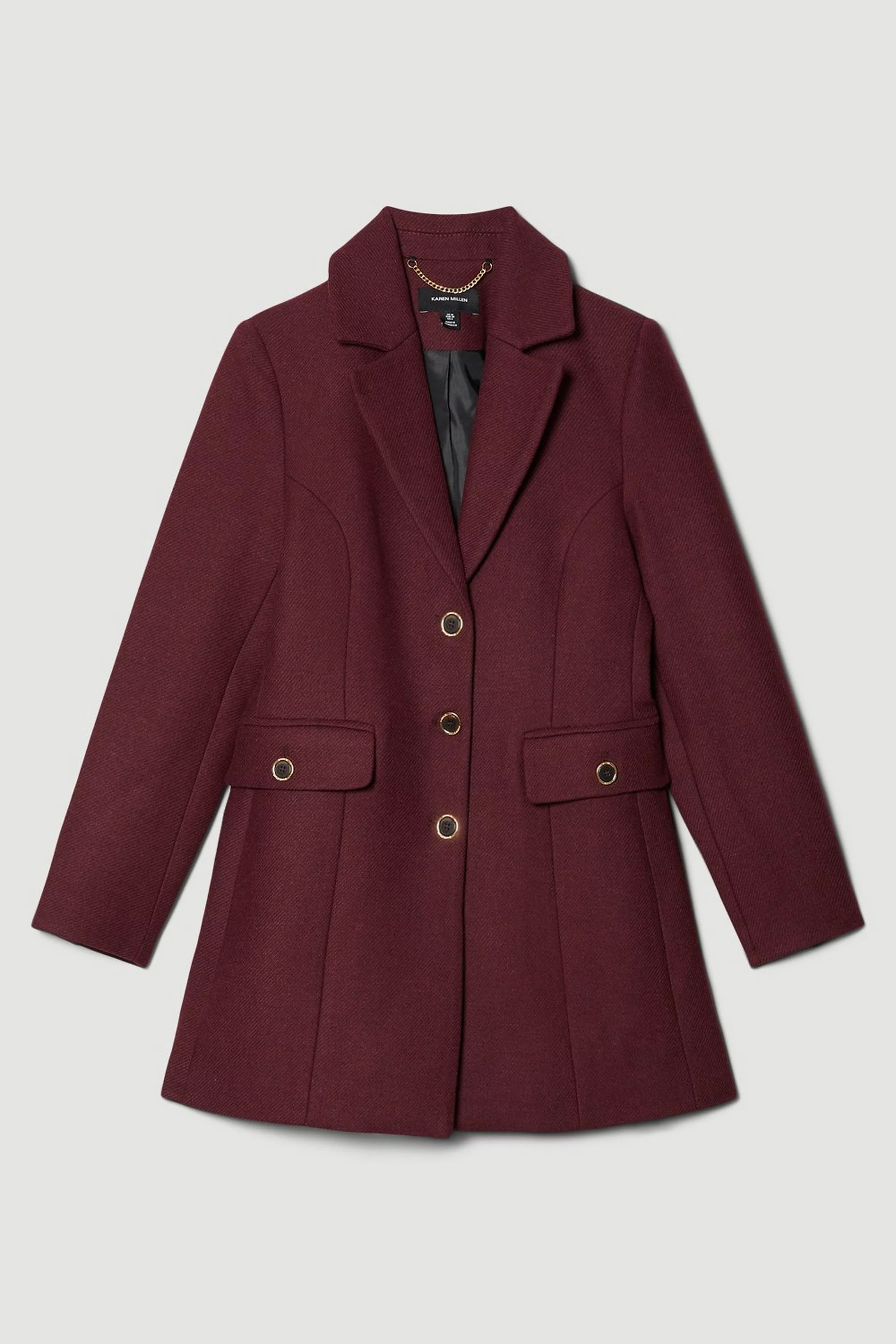 Italian Wool Mix Short Formal Coat | Karen Millen UK + IE + DE + NL