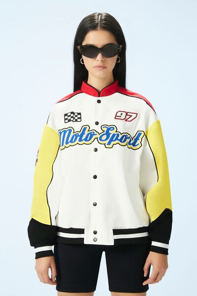 Moto Sport Colorblock Jacket | Forever 21 | Forever 21 (US)