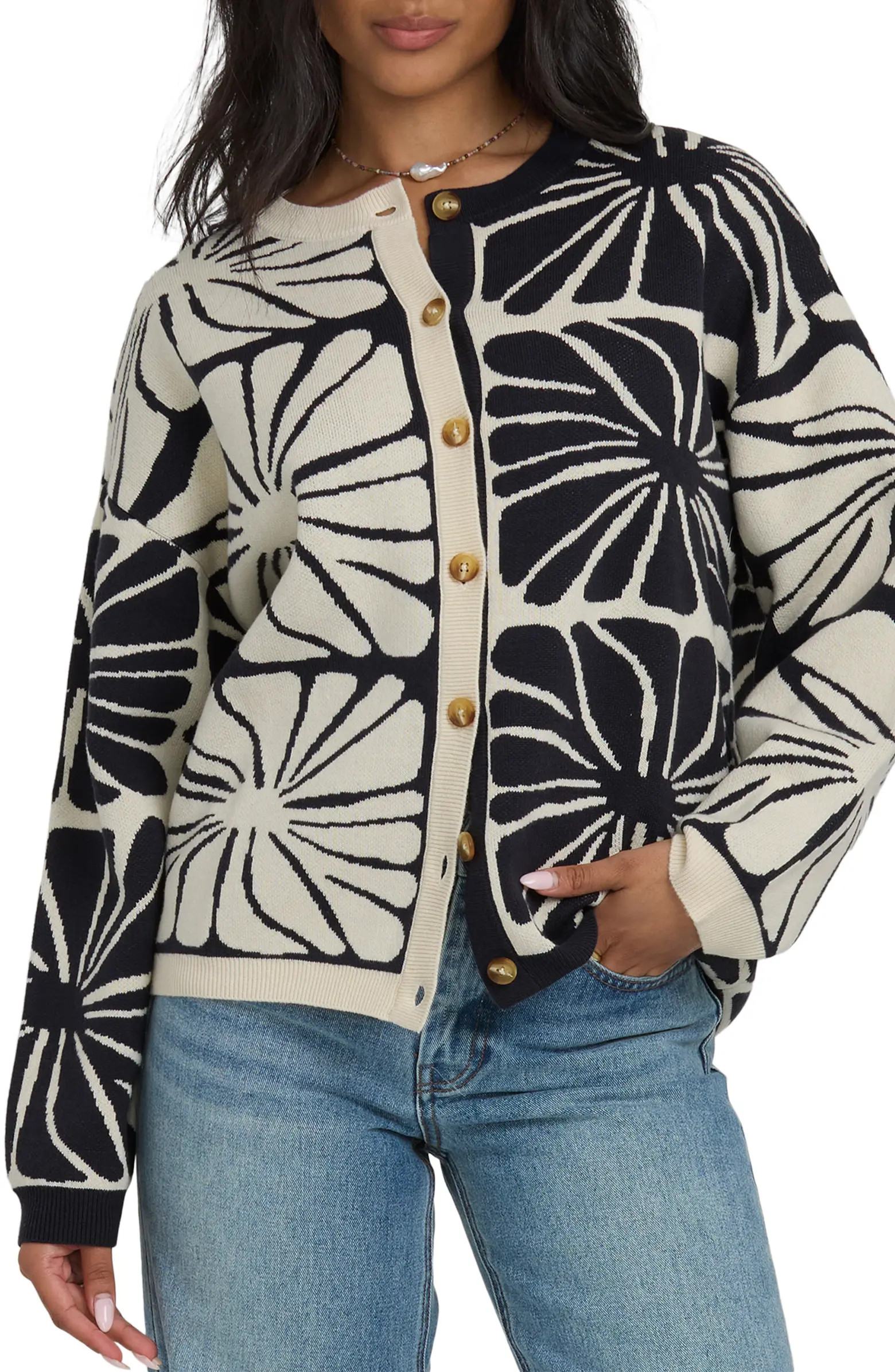 Overheated Colorblock Cotton Blend Cardigan | Nordstrom