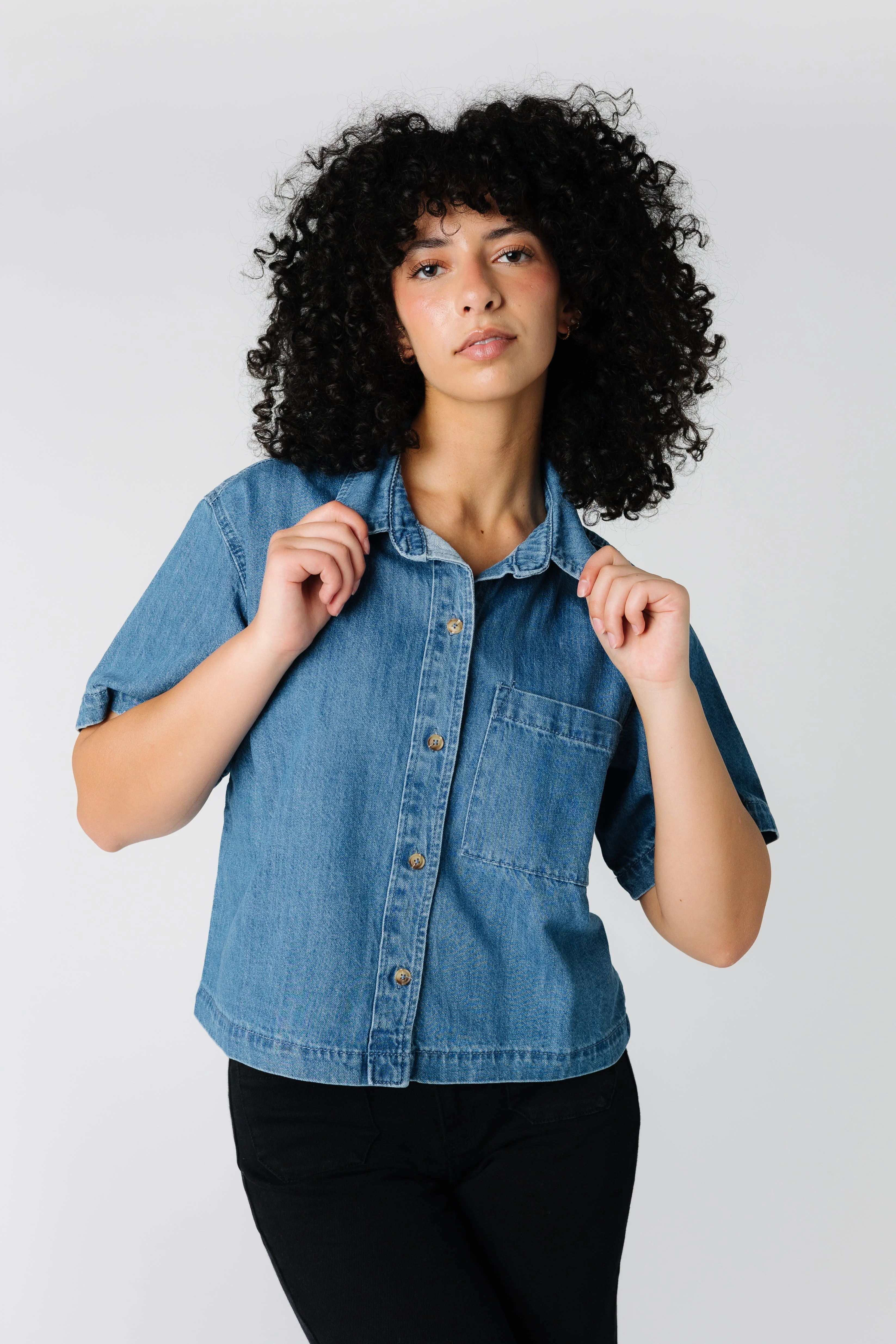 Aly Denim Blouse | Called To Surf