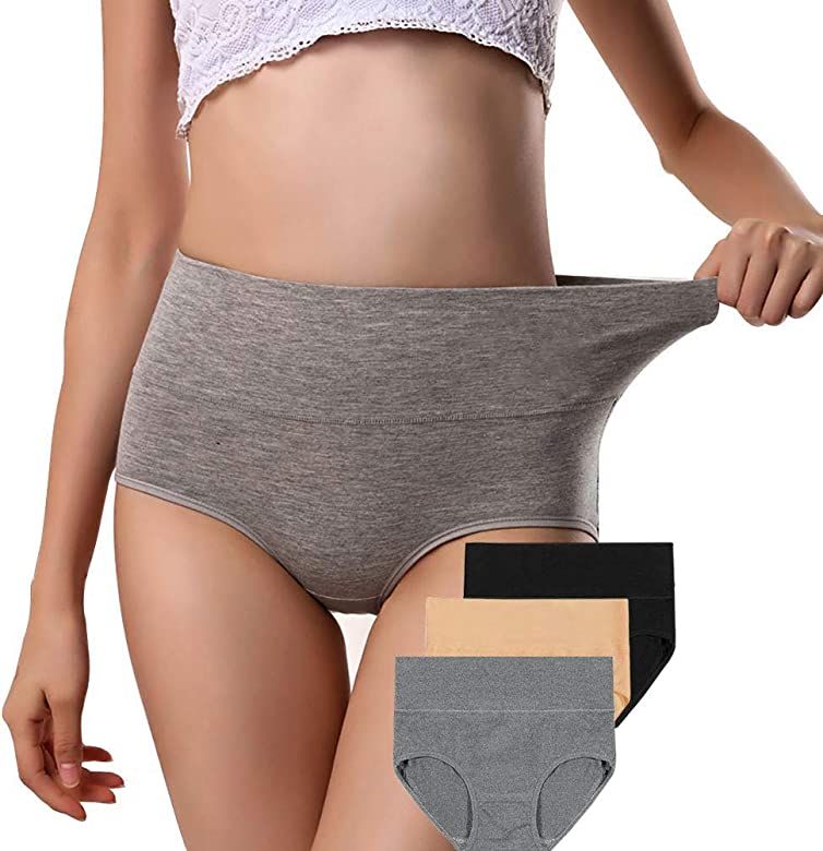 ANNYISON Womens Underwear, Soft Cotton High Waist Breathable Solid Color Briefs Panties for Women | Amazon (US)