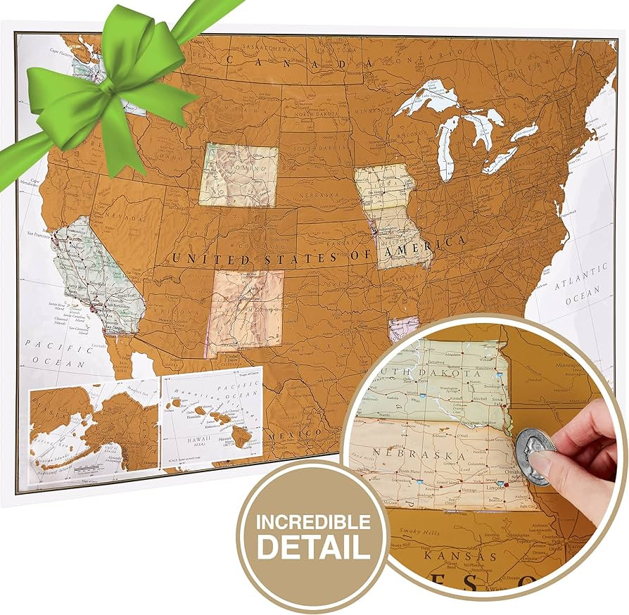 Maps International Scratch Off Map of the United States - USA Wall Map - Scratch Off - Detailed c... | Amazon (US)