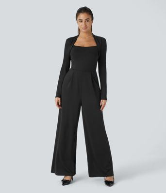 Women’s Long Sleeve Wide Leg Jumpsuit - Halara | HALARA