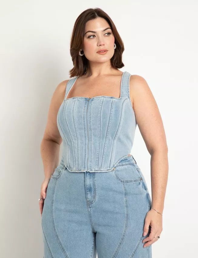 Denim Corset | Eloquii