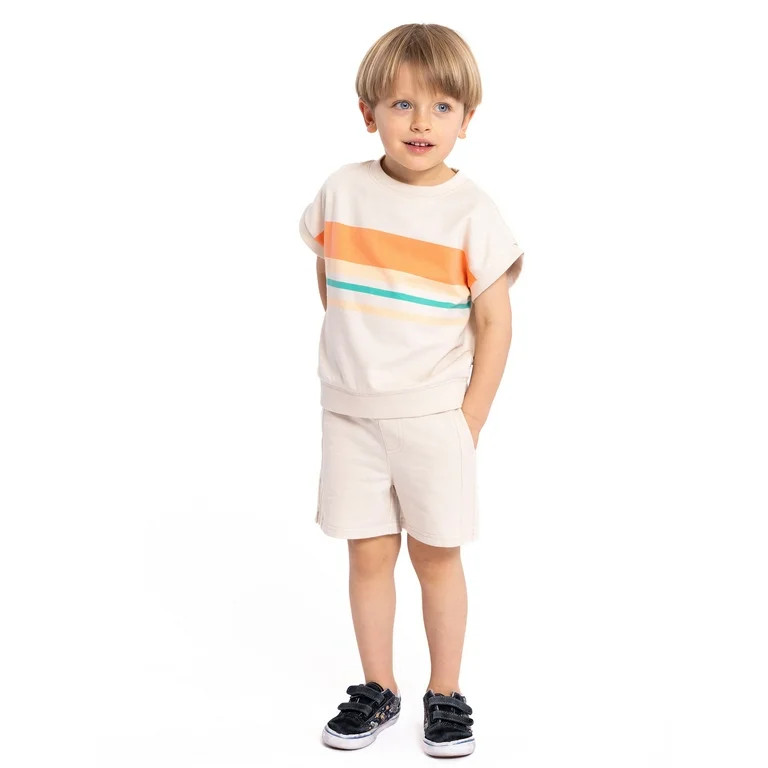 Wonder Nation Toddler Boys Summer Knit Top and Shorts Set, 2-Piece, Sizes 12M-5T | Walmart (US)